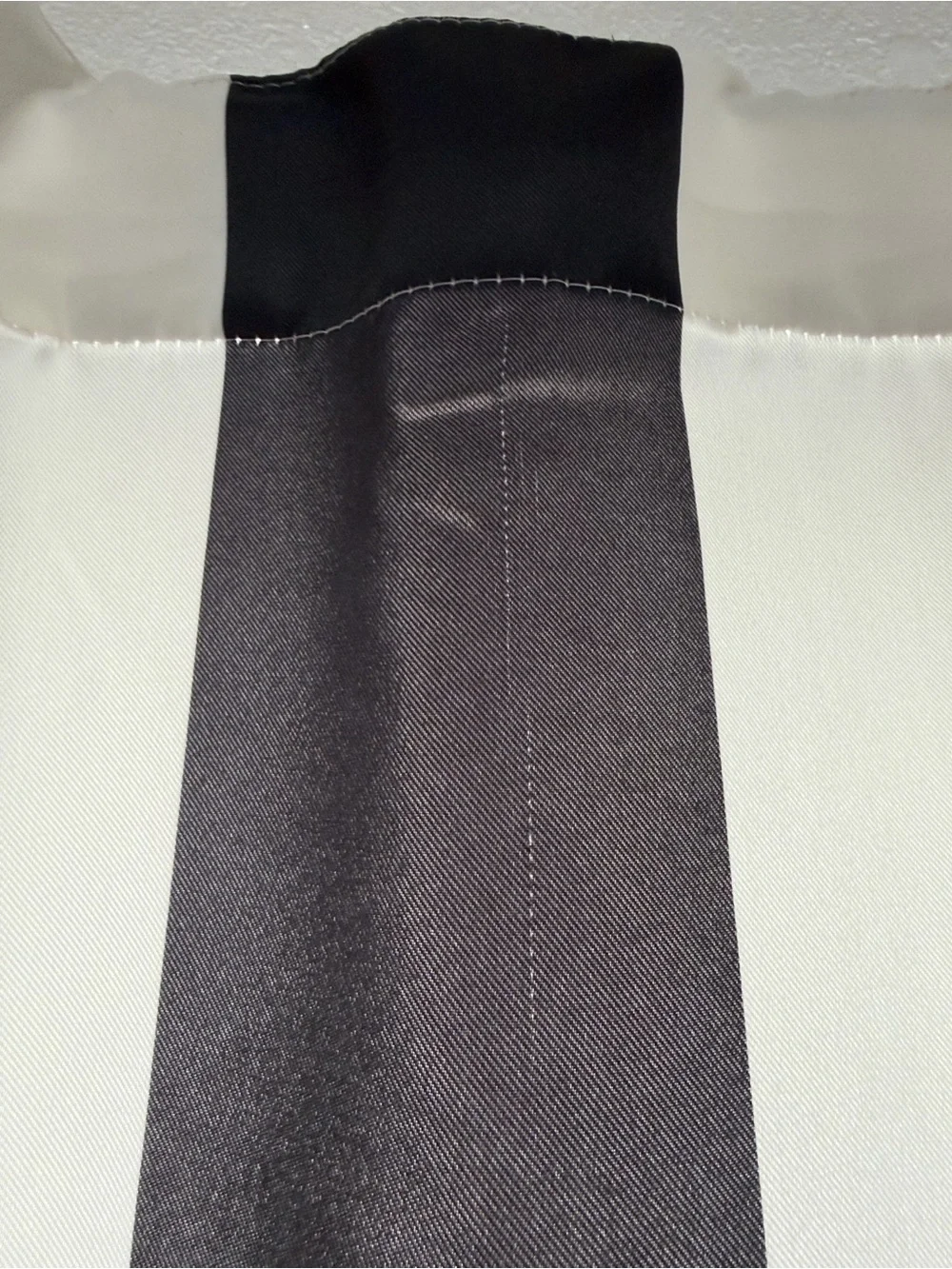 Half Moon Pair of Black and White Vertical Stripe Panel Curtains 52 x 84